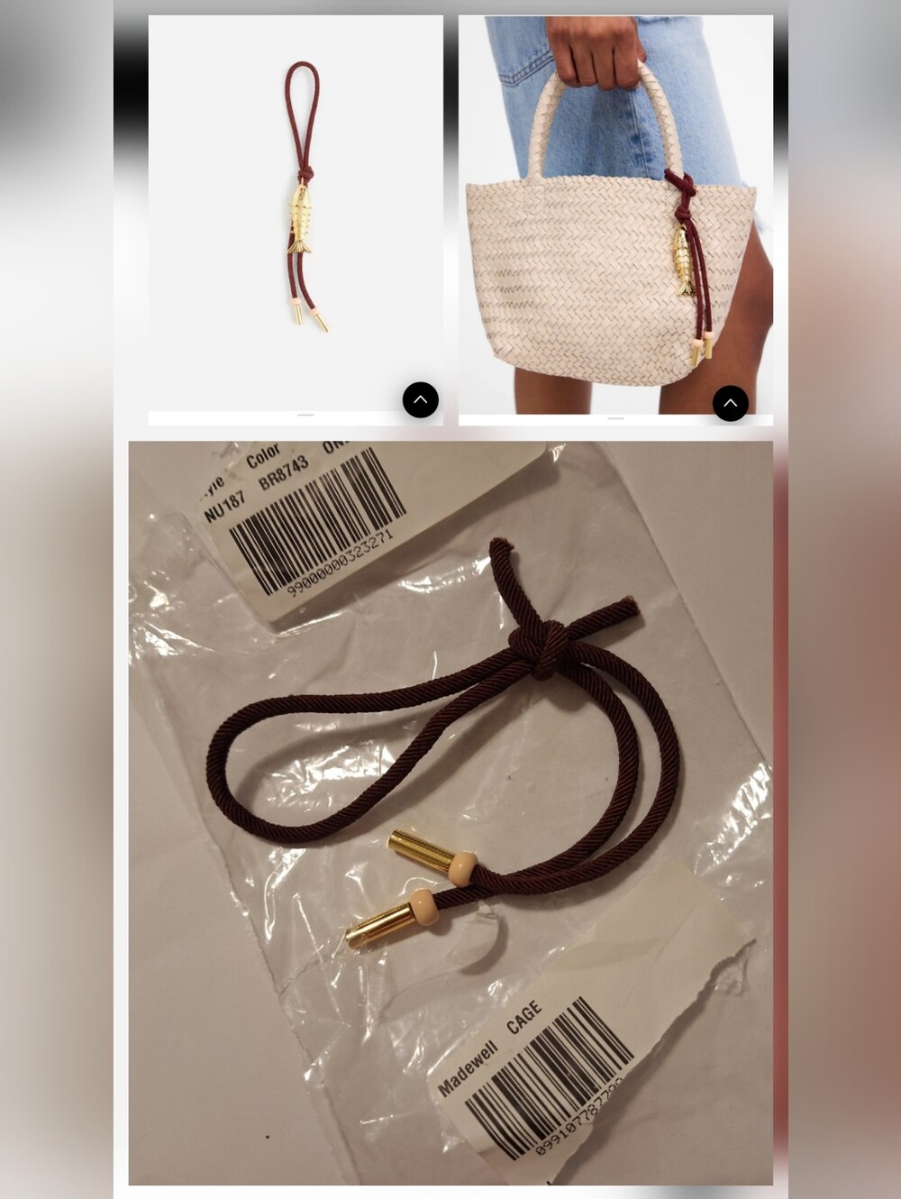 Damaged NWT Madewell Fish Bag Charm